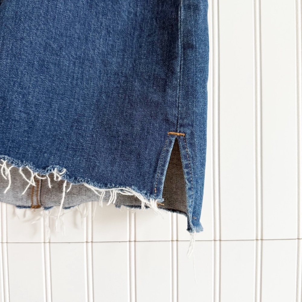 Madewell Stretch Denim Straight Mini Skirt Step Hem Edition - Picture 3 of 7